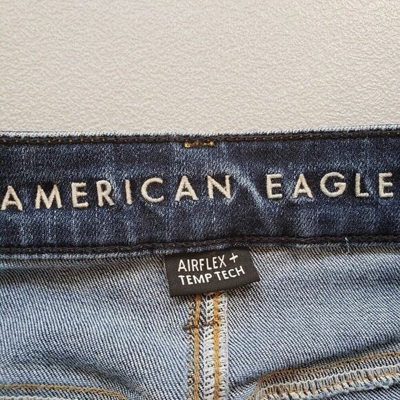 American Eagle AE Jeans Mens Size 28x30 Blue Dark Wash Slim AirFlex Temp Tech - Picture 8 of 12